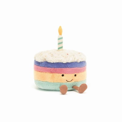 Jellycat Rainbow Birthday Cake Australia | 658043UPB